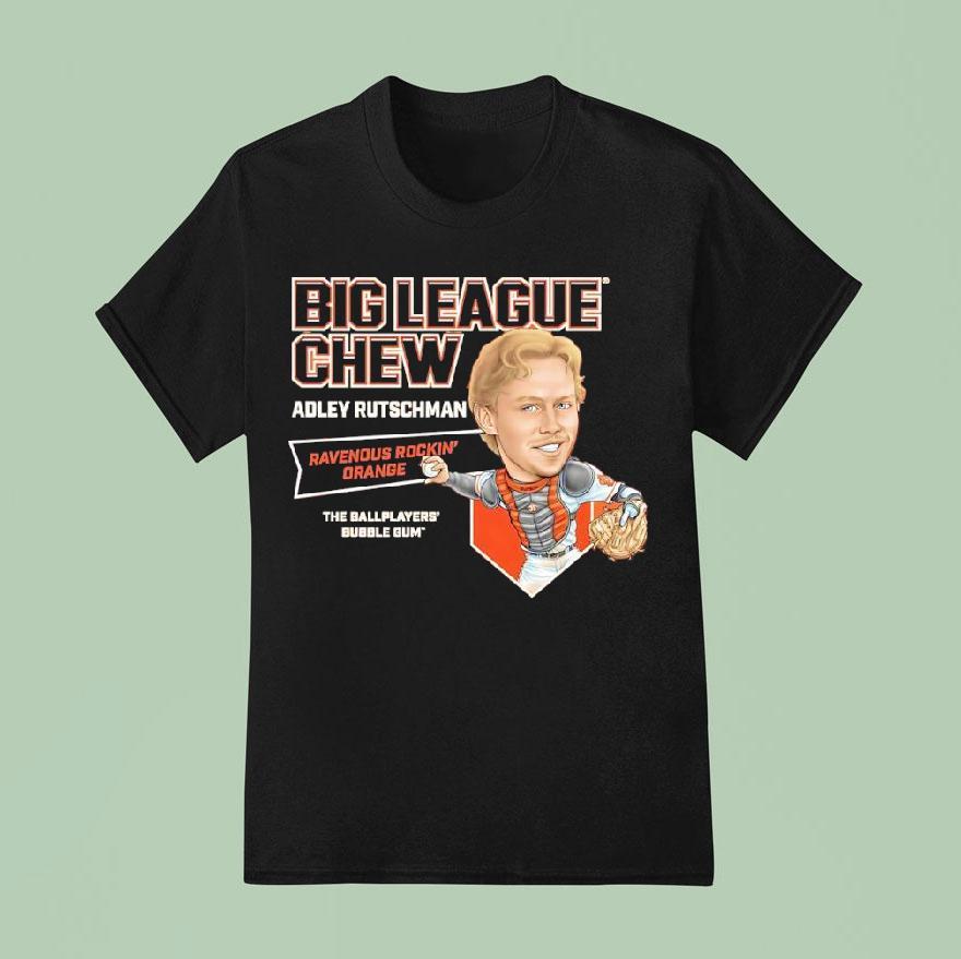 Adley Rutschman Baltimore Orioles Big League Chew Ravenous Rockin Orange The Ballplayers Bubble Gum T Shirt