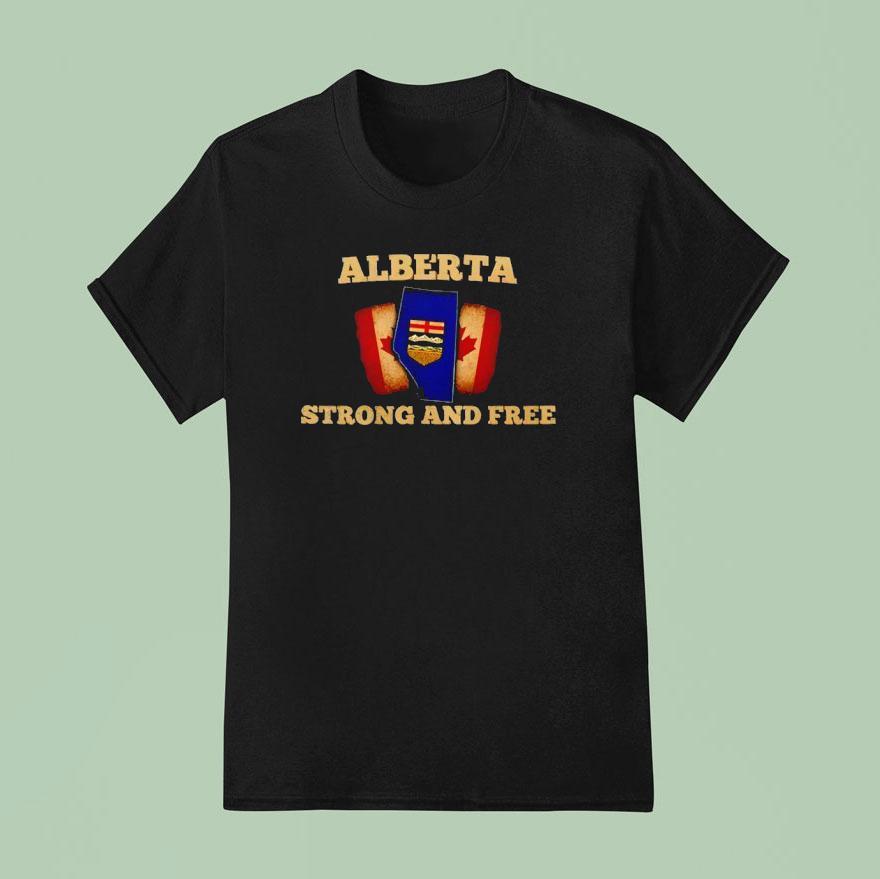 Alberta Unchained Alberta Strong And Free Broken Maple T Shirt