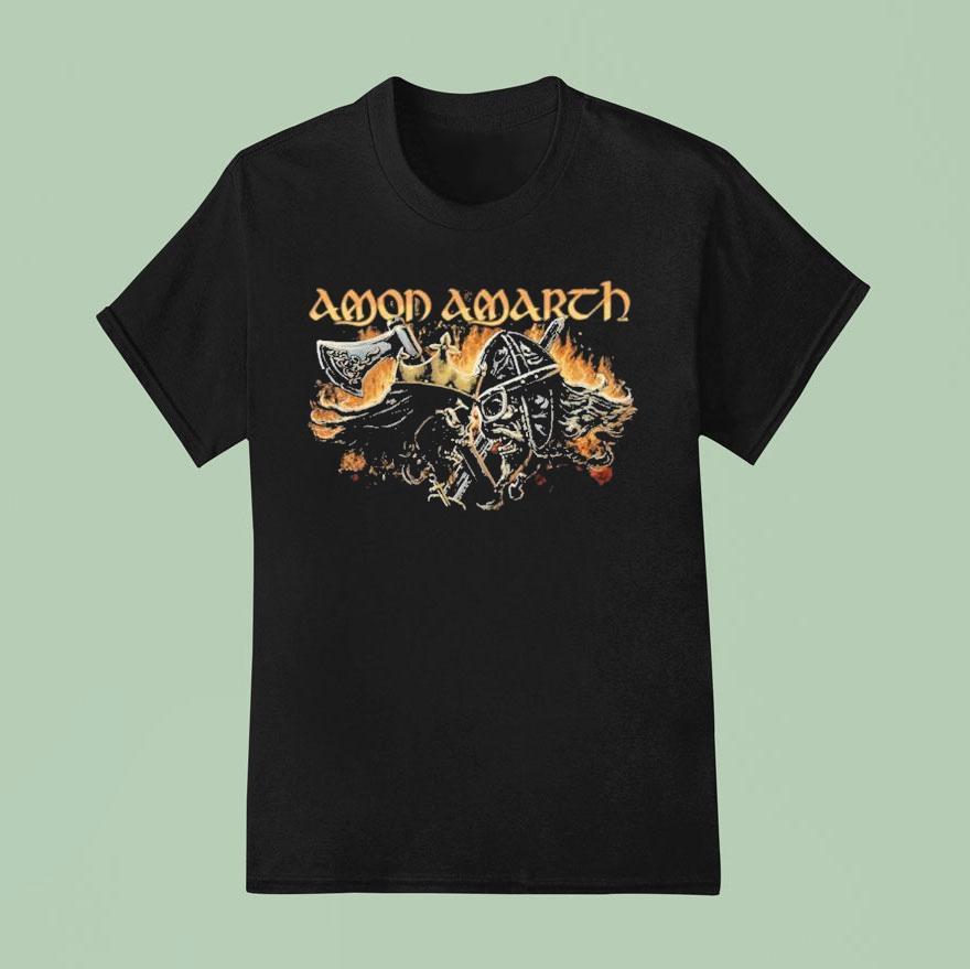 Amon Amarth Saxons And Vikings Axe Sword Heads T Shirt