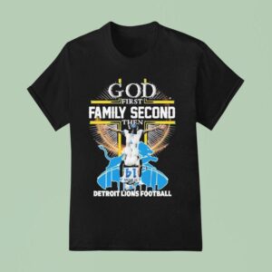 Amon Ra St Brown God First Family Second Then Detroit Lions Football T Shirt