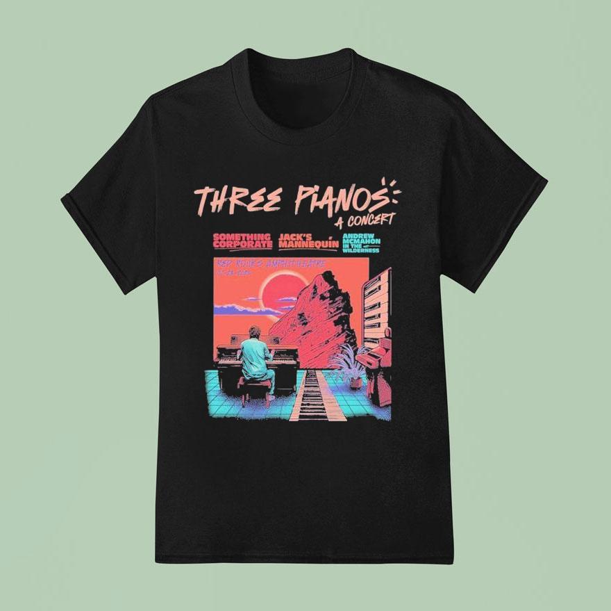 Andrew Mcmahon In The Wilderness Something Corporate Jack S Mannequin Three Piano A Concert Red Rocks Event T Shirt