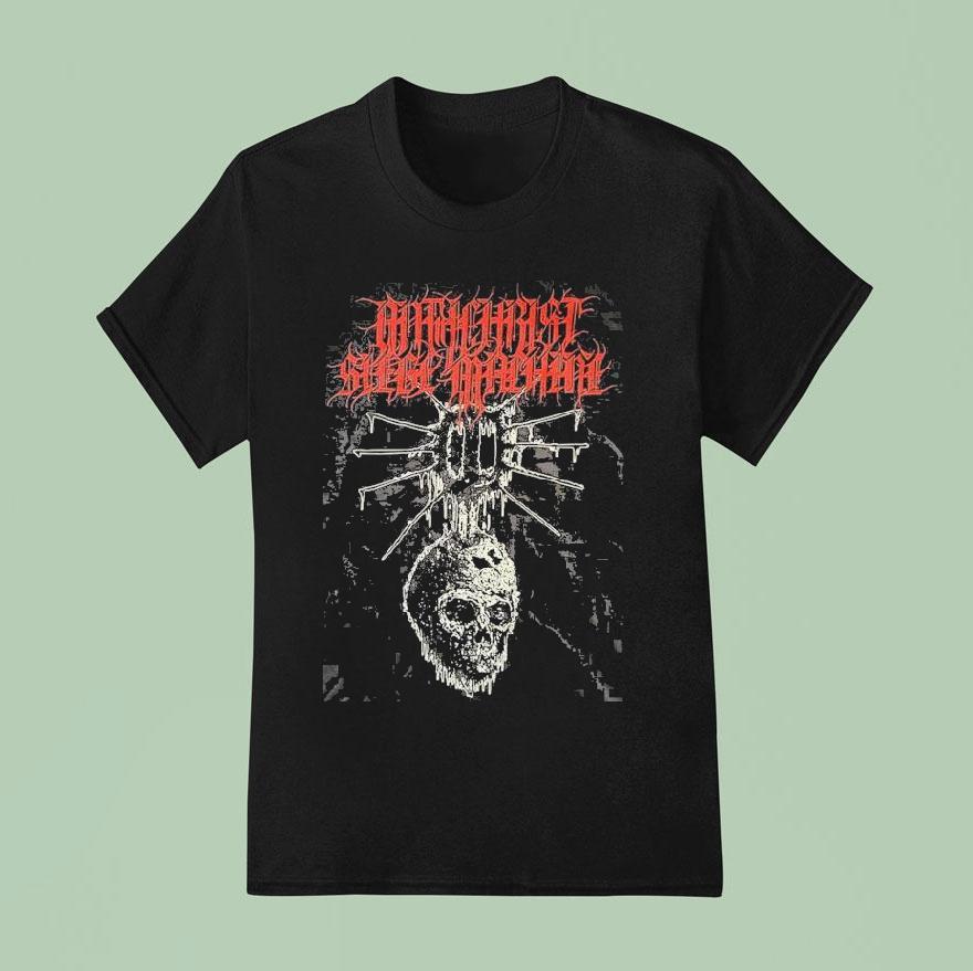 Antichrist Siege Machine Knife Skull T Shirt