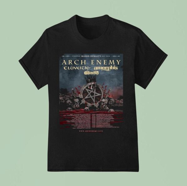 Arch Enemy European Blood Dynasty Tour Dates Chapter To The Stage Skulls T Shirt
