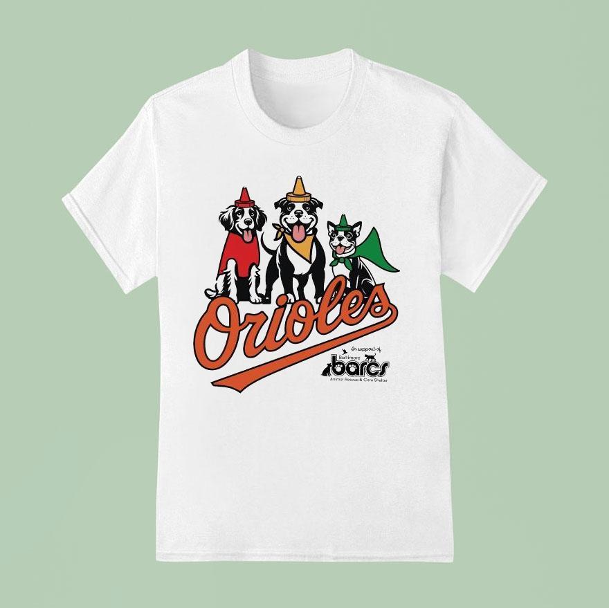 Baltimore Orioles Bark At Oriole Park Barcs Animals Rescue And Care Shelter T Shirt