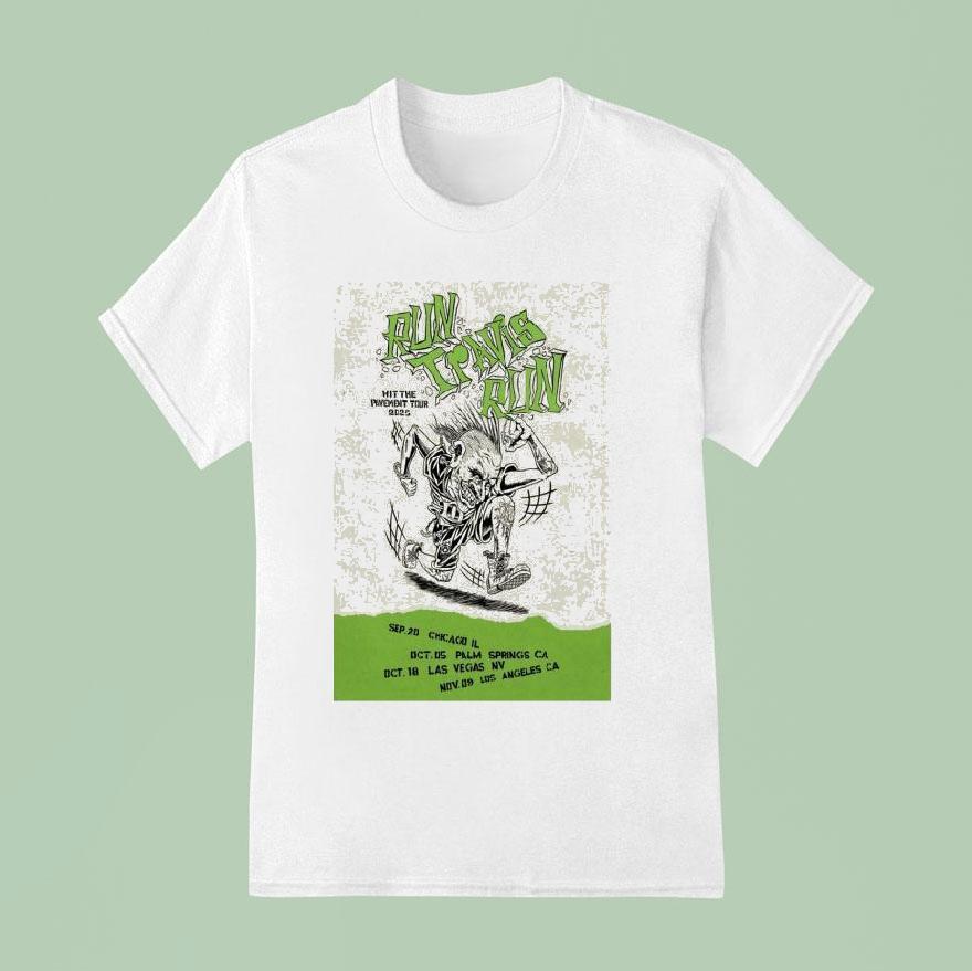 Blink Run Travis Run Hit Pavement Tour T Shirt