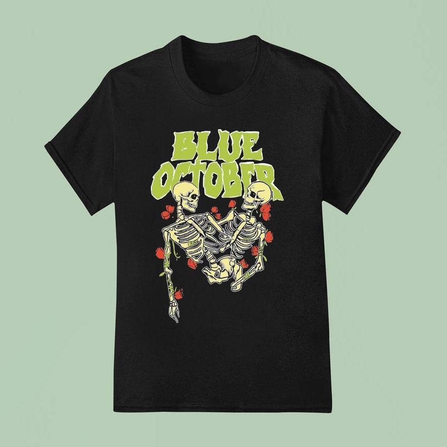 Blue October Skeleton Buddies T Shirt