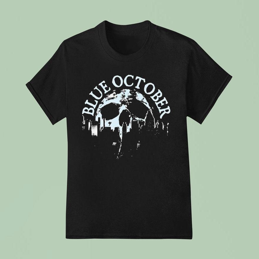 Blue October Skull Skyline Spring Tour T Shirt