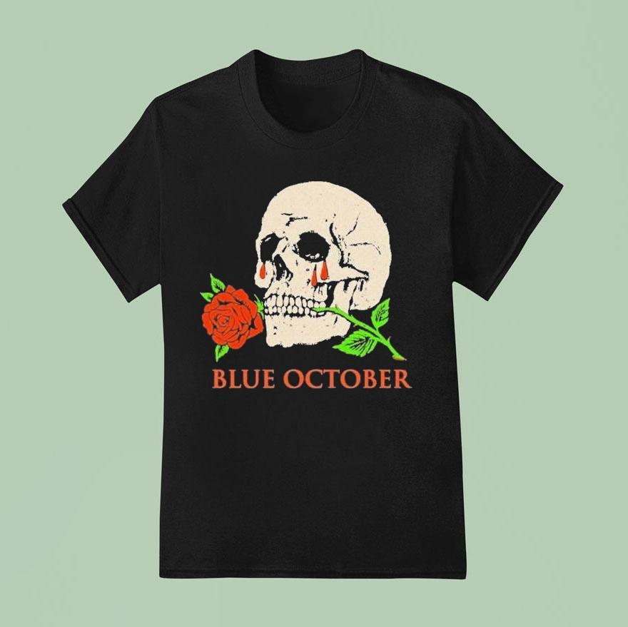 Blue October Where Did You Go I M Less Of A Mess These Days Skull Rose T Shirt