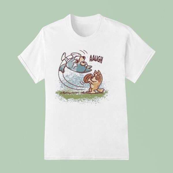 Bluey And Bingo Style Of Lucy Pulling The Football Away From Charlie Brown T Shirt