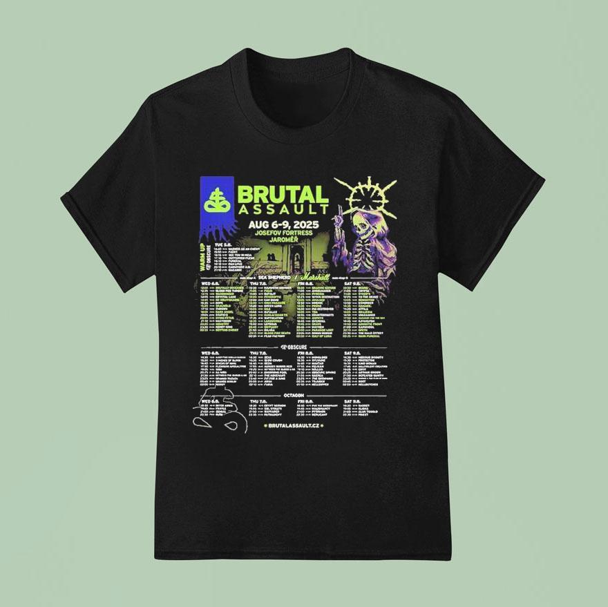Brutal Assault Festival In Jaromer Czech Republic Line Up At Josefov Fortress On August T Shirt