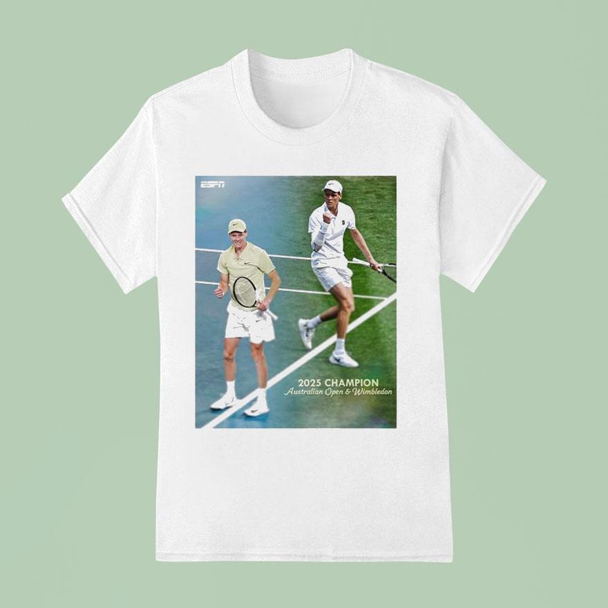 Carlos Alcaraz Australian Open And Wimbledon Jannik Sinner Defeats Defending Wimbledon Champion T Shirt