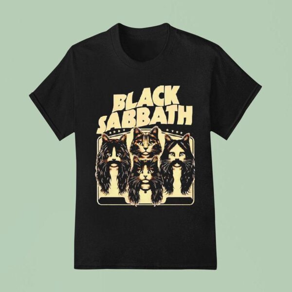 Cat Black Sabbath Metal Rock Band T Shirt