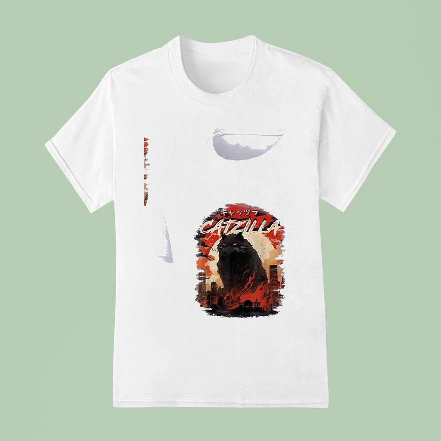 Cat Catzilla Japanese T Shirt