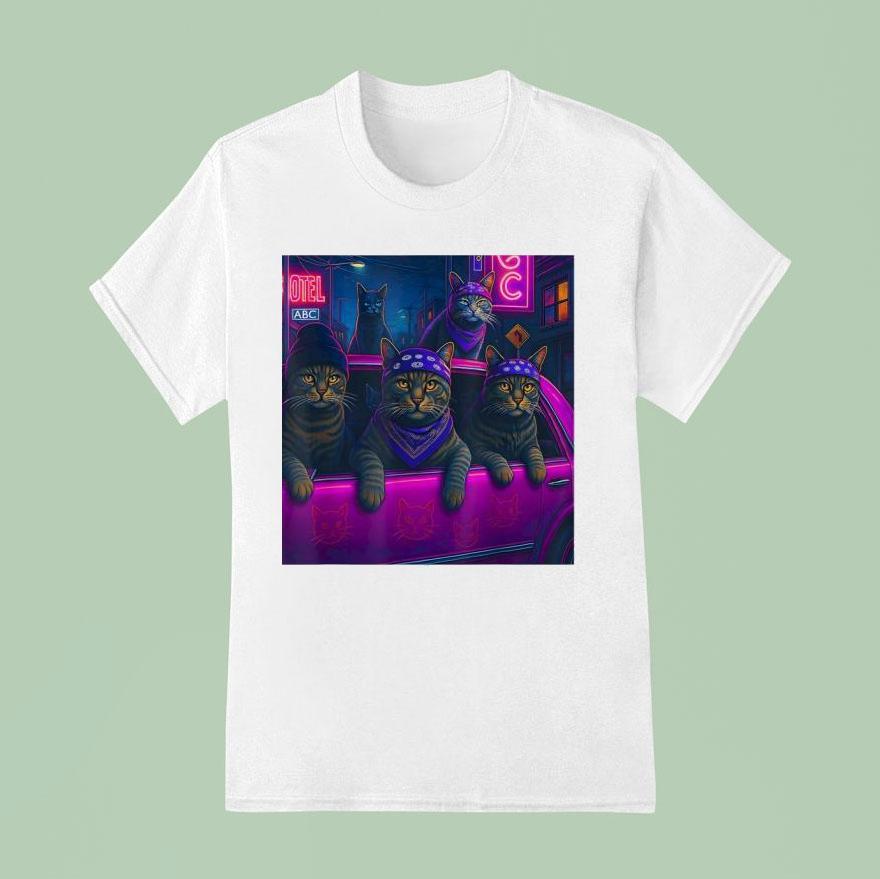 Cat Gang Meme Vintage Street Cool Cat Lovers T Shirt