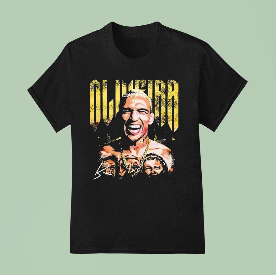 Charles Oliveira Champion Portrait Gold Lettering Ufc Ar T Shirt