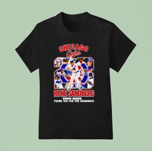 Chicago Cubs Ryne Sandberg Thank You For The Memories T Shirt