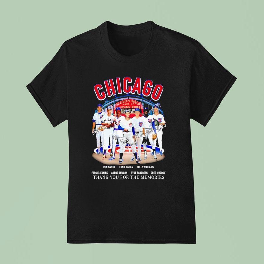 Chicago Cubs Santo Banks Williams Jenkins Dawson Sandberg Maddux Thank You For The Memories T Shirt