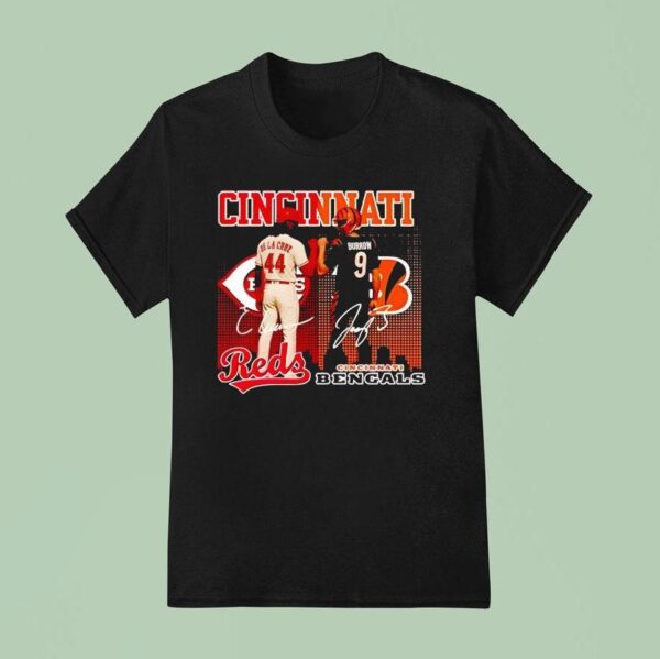 Cincinnati City Skyline De La Cruz Reds And Sorrow Bengals Signatures T Shirt