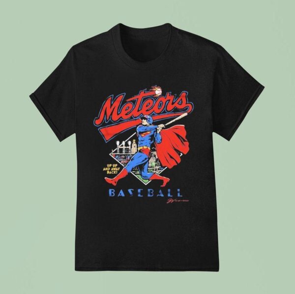 Cleveland Guardians Meteors Up Up And Away Back Superman T Shirt