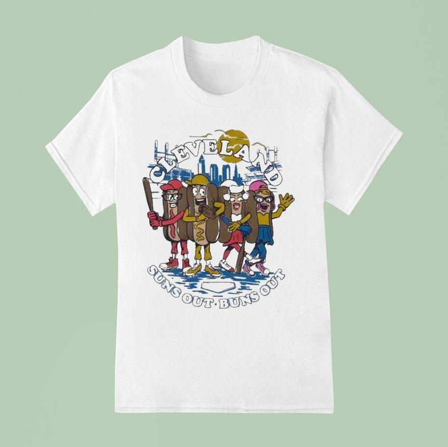 Cleveland Suns Out Buns Out Hot Dog Race T Shirt
