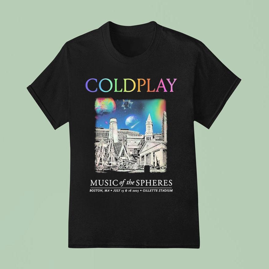Coldplay Music Of The Spheres Tour Boston Massachusetts At Gillette Stadium On July And T Shirt