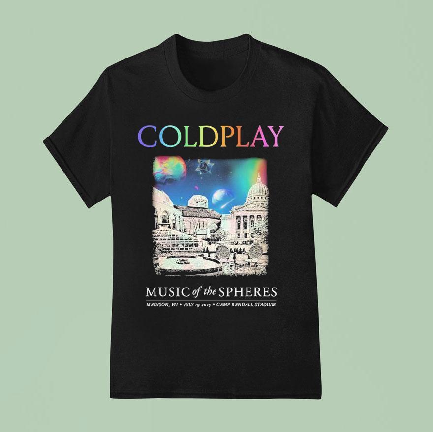 Coldplay Music Of The Spheres Madison Wi July Camp Randall Stadium T Shirt