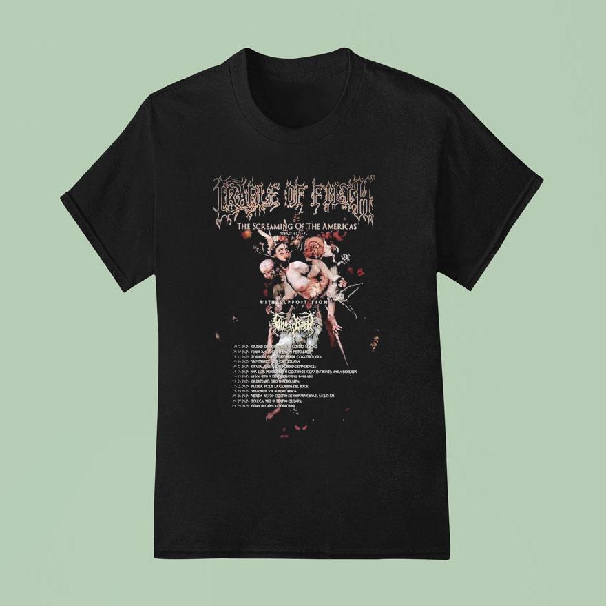 Cradle Of Filth Mexican The Screaming Of The Americas Tour Dates Off September Th In Ciudad Obregon At Centro Magno T Shirt