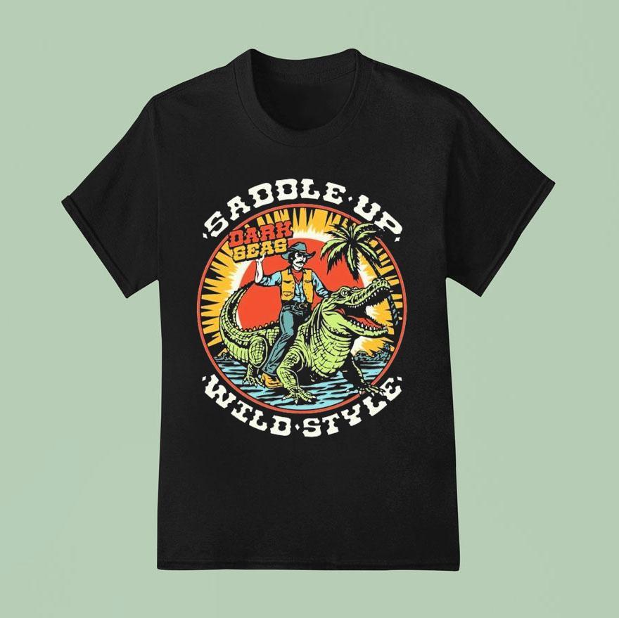 Dark Seas Saddle Up Wild Style Riding Gator T Shirt