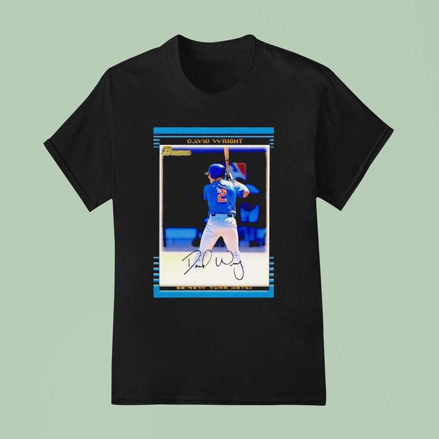David Wright New York Mets Card Player Signature T Shirt