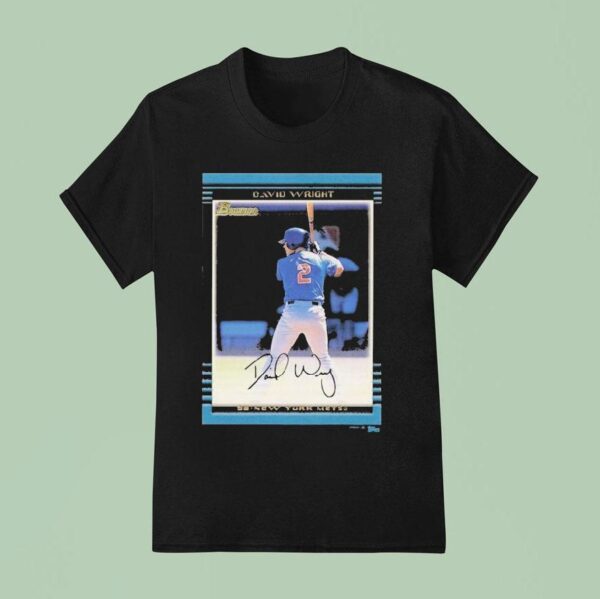 David Wright New York Mets Male Topps Baseball Card Player T Shirt