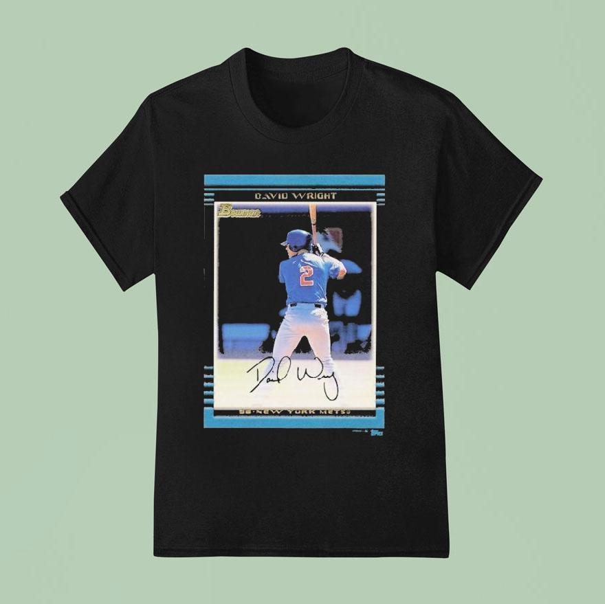 David Wright New York Mets Male Topps Baseball Card Player T Shirt