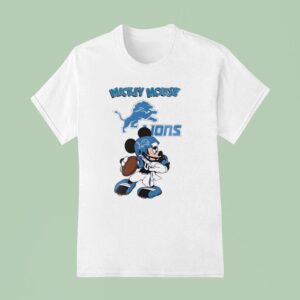 Detroit Lions Football Nfl Mickey Mouse Movie Baseball T Shirt