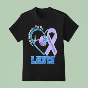 Detroit Tigers I Will Remember For You Alzheimer S Awareness Heartbeat Brain T Shirt