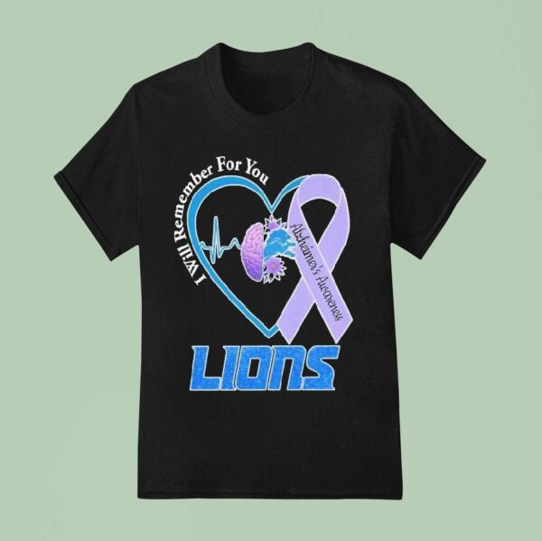 Detroit Tigers I Will Remember For You Alzheimer S Awareness Heartbeat Brain T Shirt