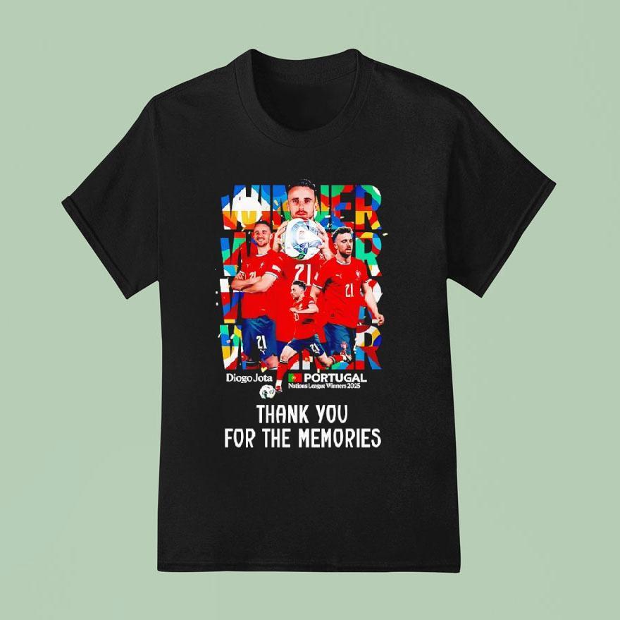 Diogo Jota Portugal National League Winners Thank You For The Memories T Shirt