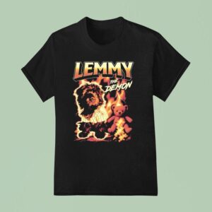 Dog And Teddy Lemmy The Demon Lightning T Shirt