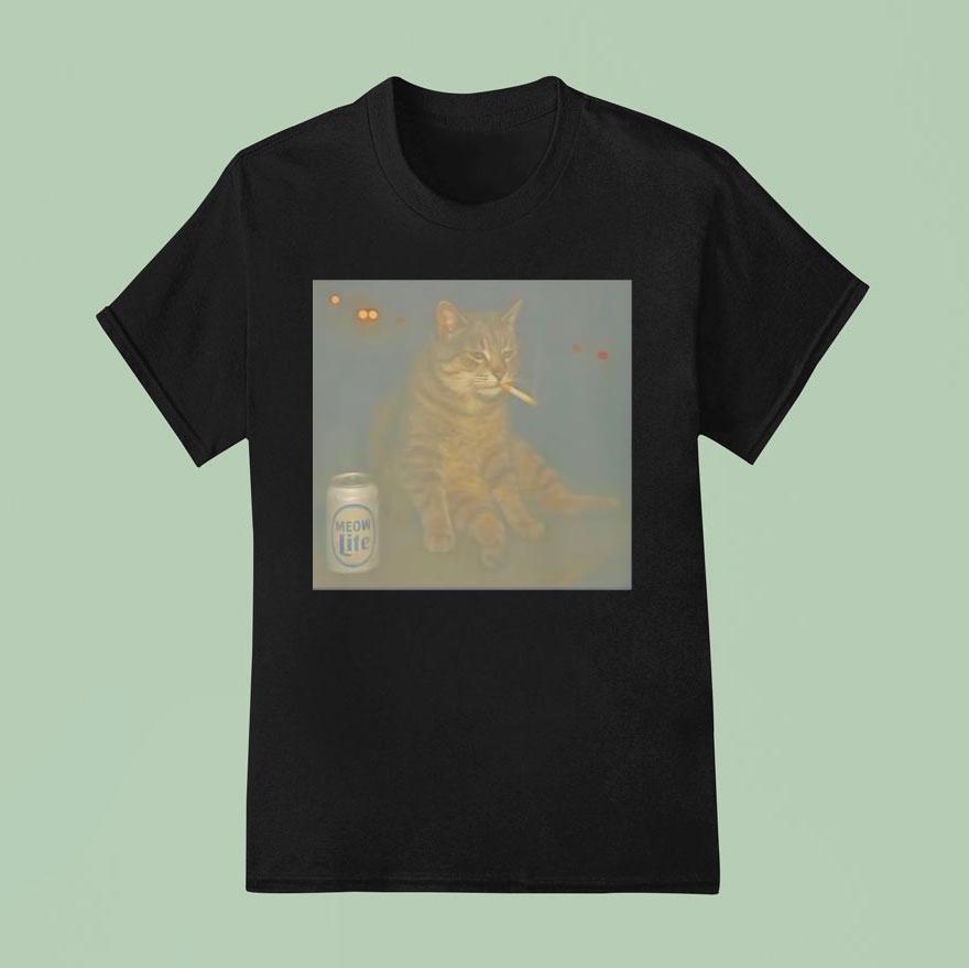 Drunken Smoking Cat Meme T Shirt