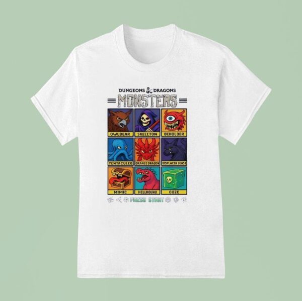 Dungeons And Dragons Wizards Of The Coast Monster Select Menu T Shirt