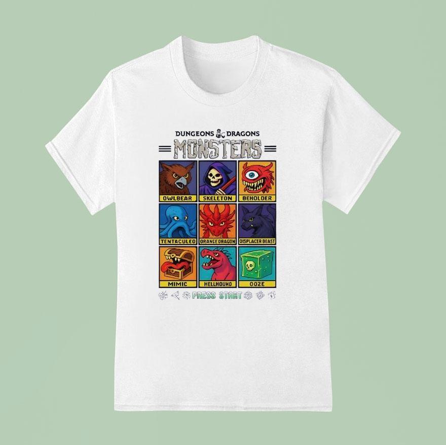 Dungeons And Dragons Wizards Of The Coast Monster Select Menu T Shirt