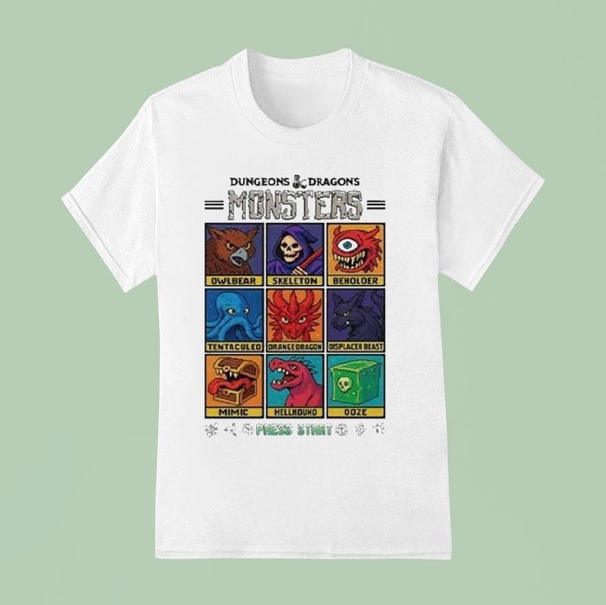 Dungeons Dragons Wizards Of The Coast Monster Select Menu T Shirt