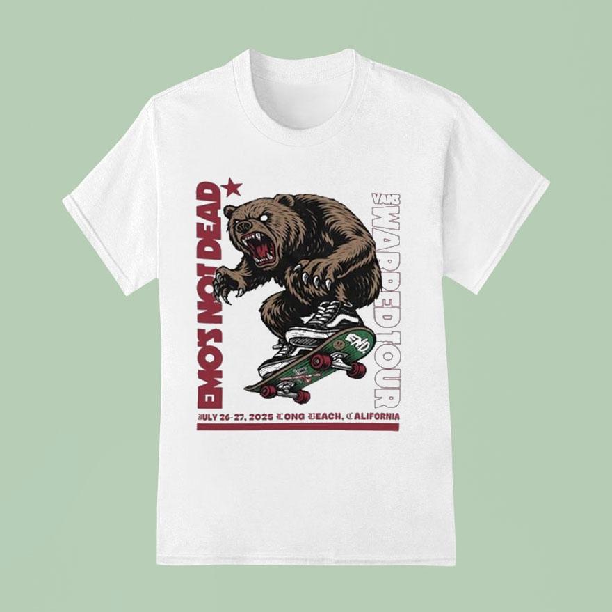 Emo S Not Dead Vans Warped Tour Long Beach Ca Bear Skate T Shirt
