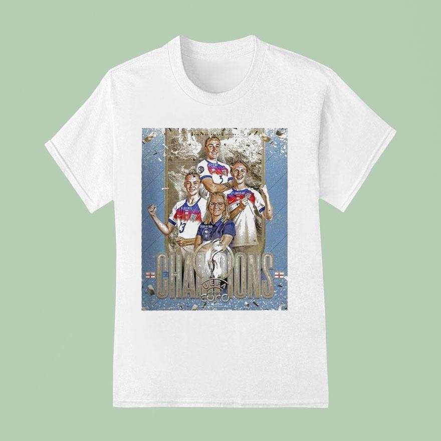 England Women National Football Team Defeat Spain Football Team Win Uefa Women Euro Champions T Shirt