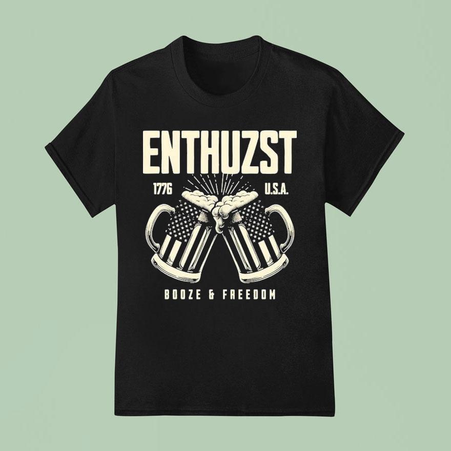 Enthuzst Booze Freedom Usa T Shirt