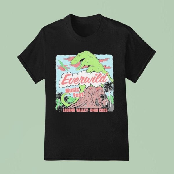 Everwild Music Fest Legend Valley Ohio Fight Or Flight Dinosaur T Shirt