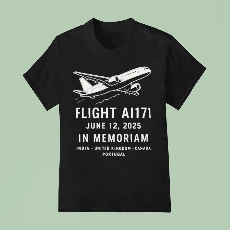 Flight Ai June In Memoriam India United Kingdom Canada Portugal Plane Crash T Shirt