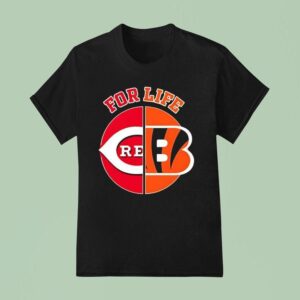 For Life Cincinnati Reds And Bengals Circle Logos T Shirt