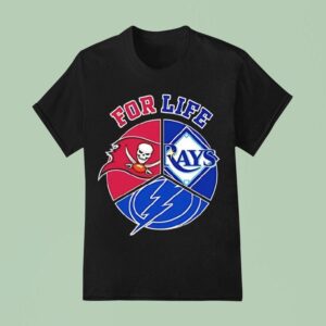 For Life Tampa Bay Rays Buccaneers And Lightning Circle Logos T Shirt
