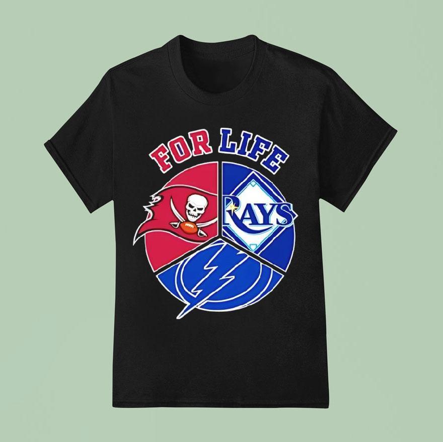 For Life Tampa Bay Rays Buccaneers And Lightning Circle Logos T Shirt