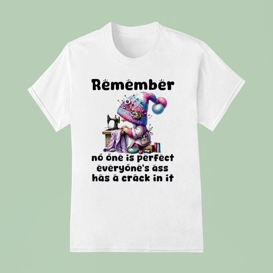 Gnome Remember No One Is Perfect Everyone S Ass Has A Crack In I T Shirt