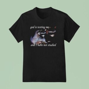 God Is Testing Me And I Have Not Studied Racoon T Shirt